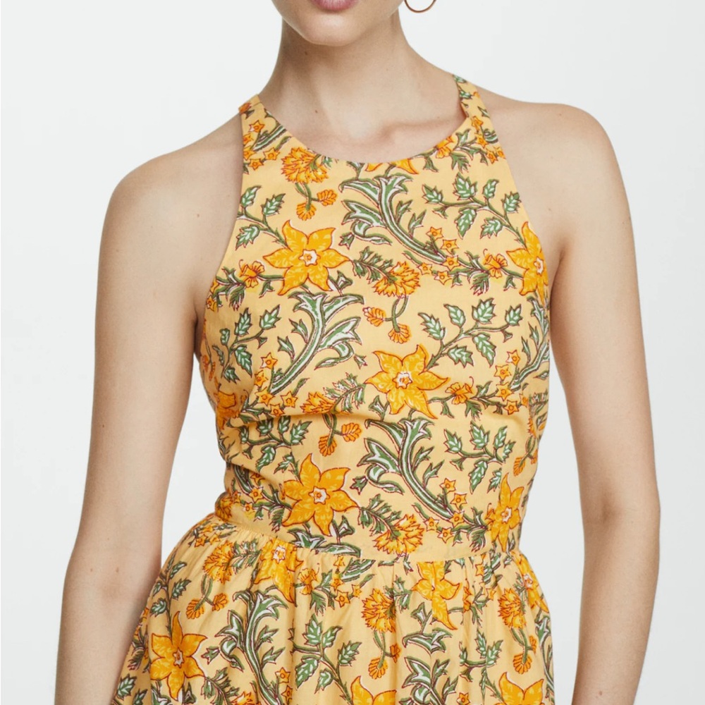NWT Mango Yellow Floral Maxi Dress